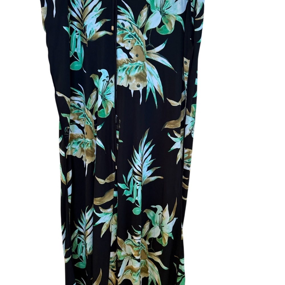 Lauren Ralph Lauren Black and Green tropical wide leg dress pants Sz.2X - Picture 2 of 8